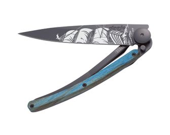 Deejo zložljivi nož Tattoo Black blue beech Corsair