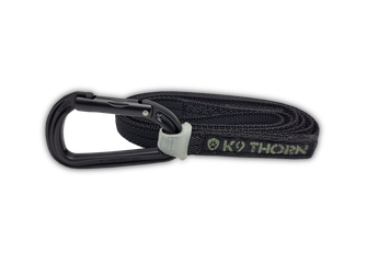 K9 Thorn protizdrsni povodec z vponko Petzl, črn, XL