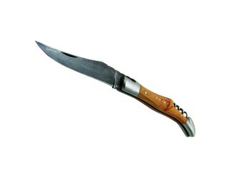 Laguiole DUB071 žepni nož, rezilo 12 cm, damascensko jeklo, izvijač, ročaj iz brina
