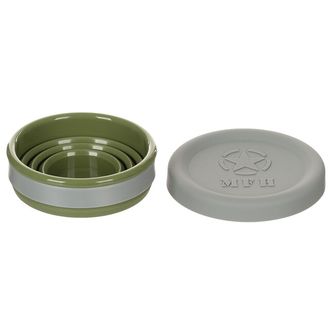MFH Zložljiva skodelica s pokrovom, silikonska, OD zelena, 200 ml