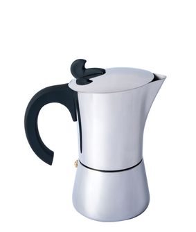 BasicNature Espresso aparat za kavo iz nerjavečega jekla za 2 skodelici