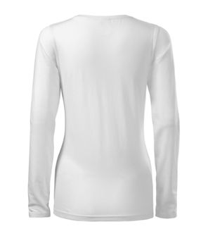 Malfini Slim ženska majica z dolgimi rokavi, bela