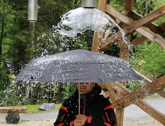 Origin Outdoors Wind-Trek Nepremočljiv kompaktni dežnik s palicami iz steklenih vlaken in teflonsko prevleko L črna