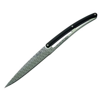 Deejo komplet 6 nožev bleščeče rezilo nazobčano rezilo ročaj črn ABS design Geometry