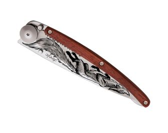 Deejo zložljivi nož Tatto Serration coralwood Fox