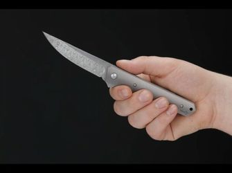 Böker Plus Kwaiken Flipper Damast žepni nož 9 cm, damaščan, titan