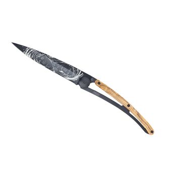 Deejo zložljivi nož Tattoo Black olive wood Gemini