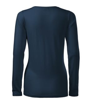Malfini Slim ženska majica z dolgimi rokavi, mornarsko modra