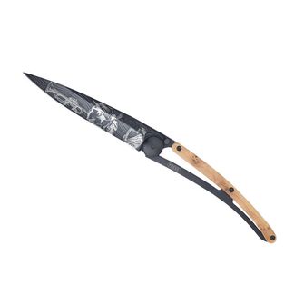 Deejo zložljivi nož Tattoo Black juniper wood Jazz
