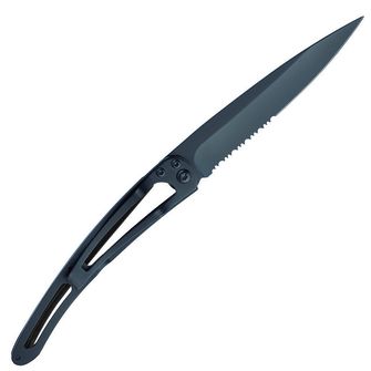 Deejo zložljivi nož Serration black carbon