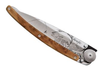Deejo zložljivi nož Serration titan wood Trout