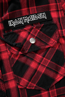 Brandit Iron Maiden Eddy pulover s kapuco temno rdeče in črne barve