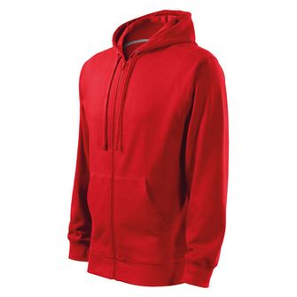 Malfini Trendy zipper moški pulover, rdeča, 300g/m2