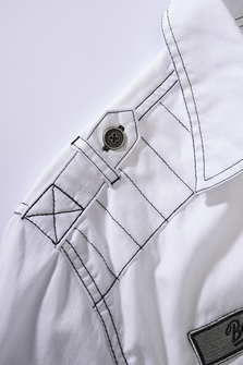 Brandit Luis Vintage srajca z dolgimi rokavi, bela