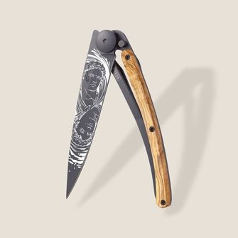 Deejo zložljivi nož Tattoo Black olive wood Gemini