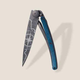 Deejo zložljivi nož Tattoo Black blue beech Terra Incognita