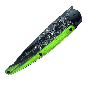 Deejo zložljivi nož Black tattoo green beech Versailles