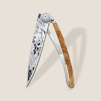 Deejo zložljivi nož Tattoo wood Carp