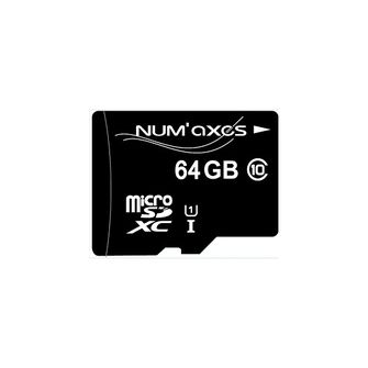 NUM´AXES 64GB Micro SDHC pomnilniška kartica Class 10 z adpaterjem