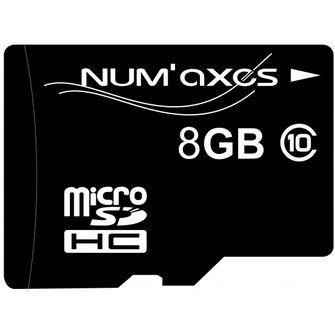 NUM´AXES 8GB Micro SDHC pomnilniška kartica Class 10 z adpaterjem
