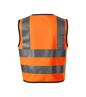 Rimeck HV Bright otroški odsevni varnostni brezrokavnik, fluorescenčno oranžen