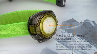 Fenix mini čelna svetilka HL05, 8 lumnov, zelena