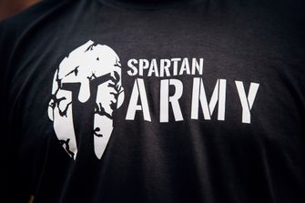 DRAGOWA majica s kratkimi rokavi spartan army, črna 160g/m2