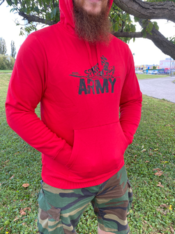 DRAGOWA moški pulover s kapuco Nabis, rdeča 320g/m2