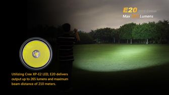 Fenix LED svetilka E20 XP-E2, 265 lumnov