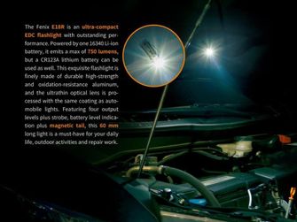 Polnilna svetilka Fenix E18R, 750 lumnov