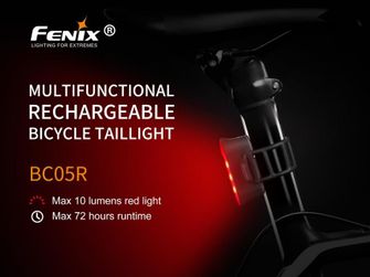 Polnilna kolesarska svetilka Fenix BC05R, 10 lumnov