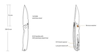 Zložljivi žepni nož Ruike P661-B