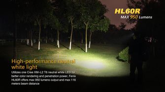 Fenix močna naglavna svetilka HL60R - peščene barve