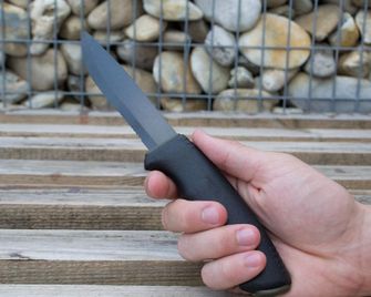 Mora of Sweden Bushcraft Black SRT nož, črne barve