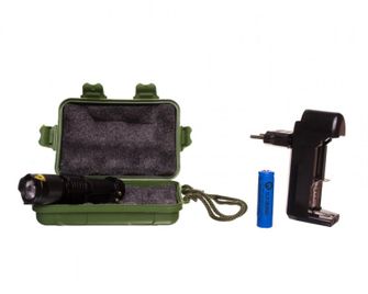 Vojaška svetilka LED z akumulatorsko baterijo, zoom, 10 cm