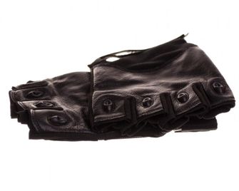 Zaščitne usnjene rokavice brez prstov Ouk, črne