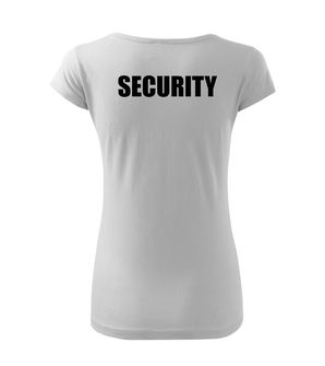 DRAGOWA ženska majica z napisom SECURITY,  bela