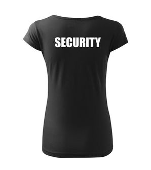 DRAGOWA ženska majica z napisom SECURITY, črna