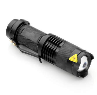 Vojaška svetilka LED UV s polnilno baterijo, zoom, 10 cm