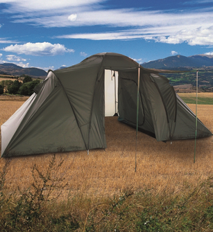 Mil-Tec šotor s prostorom za shranjevanje za 4 osebe, olivne barve, 420 x 220 x 170 cm