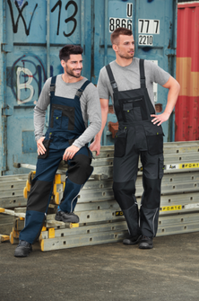 Rimeck Ranger moške delovne hlače z naramnicami Cordura®, sive