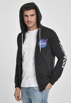 NASA Southpole moški pulover na zadrgo s kapuco, črn