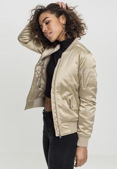 Urban Classics ženska satenasta bomber jakna, zlata