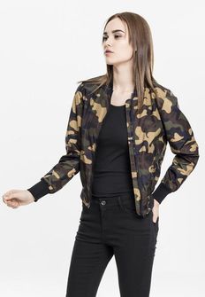 Urban Classics ženska light bomber jakna v maskirni izvedbi, woodcamo