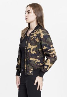 Urban Classics ženska light bomber jakna v maskirni izvedbi, woodcamo
