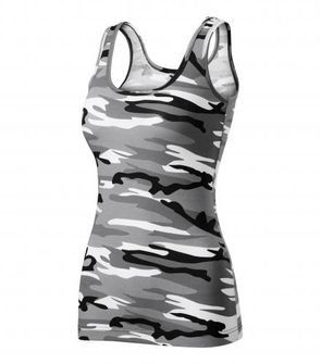 Malfini Camouflage ženska majica brez rokavov, gray 180g/m2