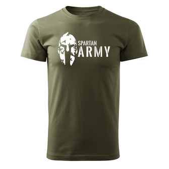 DRAGOWA majica s kratkimi rokavi spartan army, olivno zelena 160g/m2