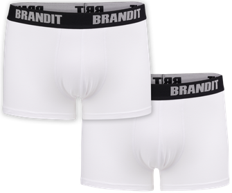 Brandit Boxer hlače z logotipom 2 kosa, belo-bela