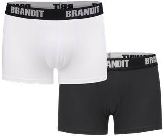 Brandit Boxer hlače z logotipom 2 kosa, belo-črne