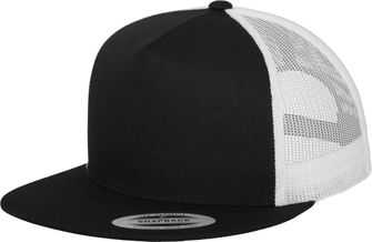 Brandit Classic Trucker 2-barvna kapa z ravnim robom, črna in bela
